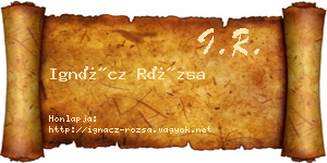 Ignácz Rózsa névjegykártya