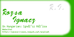rozsa ignacz business card